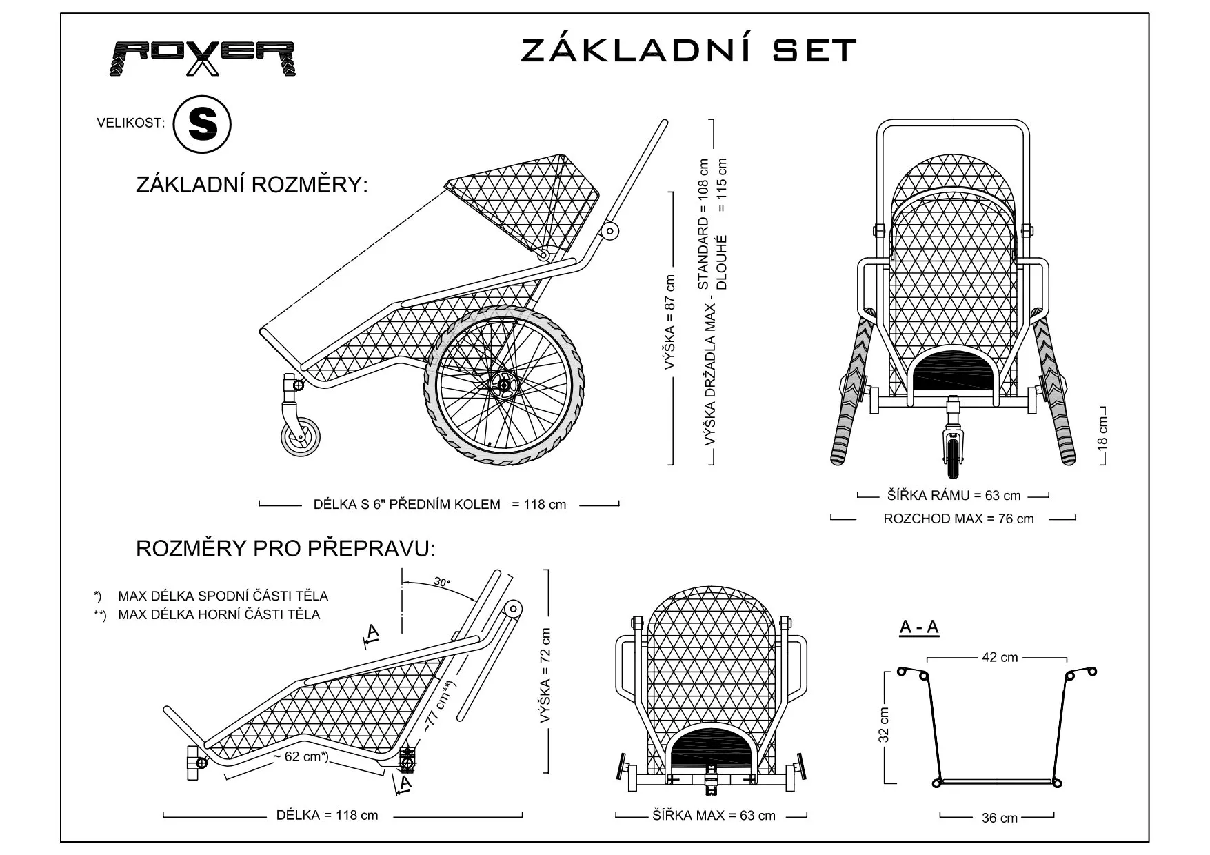 Technický nákres — Standard S Standard S